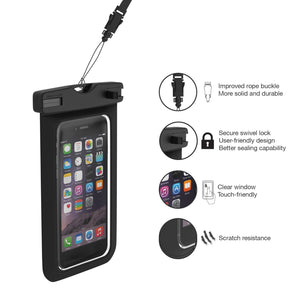 Waterproof Case Universal Dry Bag Pouch & Neck Strap for Smartphones 5.5" less