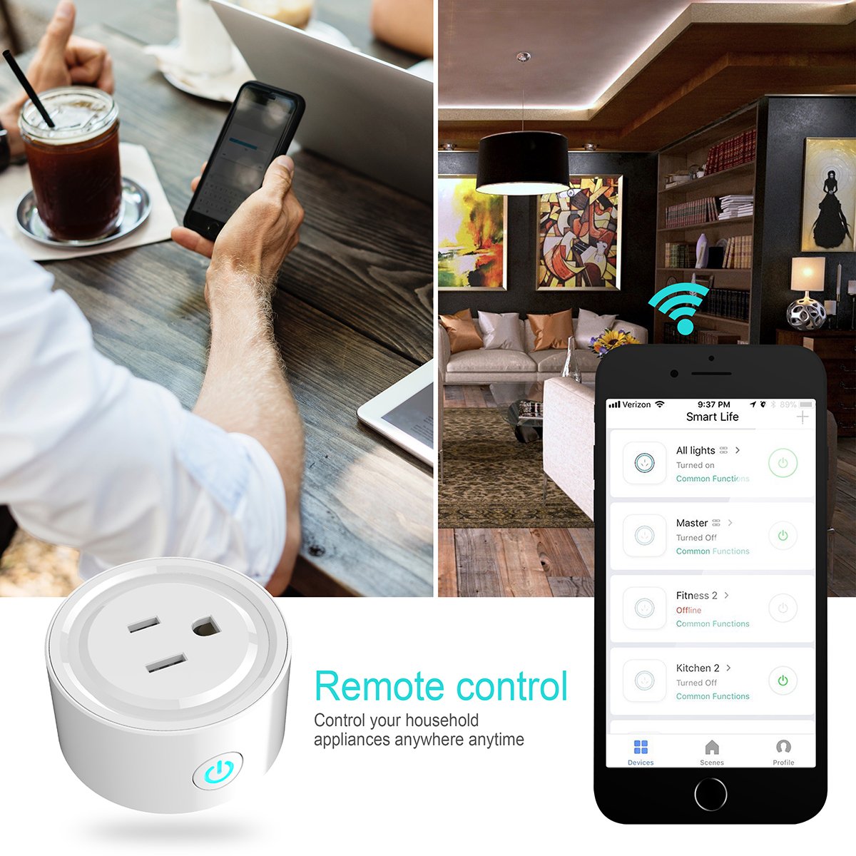 3 PCS Smart Plugs Mini Bluetooth WIFI Smart Socket Switch Works with Alexa,  Echo & Google Home, Remote Control Smart Outlet with Timer Function, No Hub  Required 