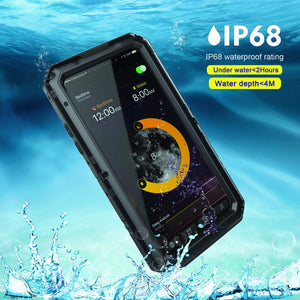 iPhone XR Waterproof Case, AICase IP68 Underwater Protective Cover [Heavy Duty Protection][Full Body Protective] Metal Shockproof Shell Built in Screen Protector for iPhone XR