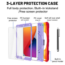 Load image into Gallery viewer, iPad 10.2&quot; Hybrid Case Heavy Duty Shockproof Stand Cover Case with Strap