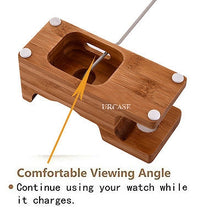 Load image into Gallery viewer, iPhone & Apple Watch 38/42mm Dock Bamboo Wood Stand Charge Station Cradle Holder