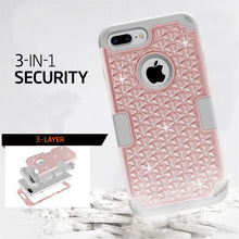 Load image into Gallery viewer, Diamond Bling Hybrid Armor Rugged Rubber Diamond Matte Hard Case Cover
