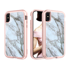 Load image into Gallery viewer, iPhone XS Marble Bling Glitter Shockproof Full Armor Hard Case Cover