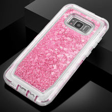 Load image into Gallery viewer, Glitter Sparkle Quicksand 3 Layers Shockproof Hybrid Case 3D Star Flowing Liquid Floating Bling Cover