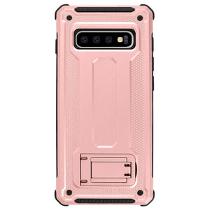 Samsung Galaxy S10/S10+/S10e Dual Layer Hybrid Defender Hard PC + Soft TPU Bumper Shockproof with Built-in Kickstand