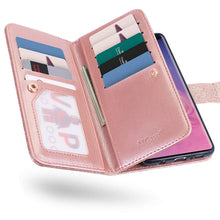 Load image into Gallery viewer, Galaxy S10/S10+ Wallet Case Cute PU Leather Flip Wallet Cover with 9 Card Slots Magnetic Snap Closure