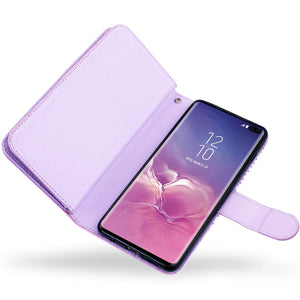 Galaxy S10/S10+ Wallet Case Cute PU Leather Flip Wallet Cover with 9 Card Slots Magnetic Snap Closure