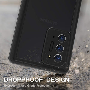 Samsung Galaxy Note20 Ultra IP68 Certified Waterproof Shockproof Drop Protection Underwater Clear Protective Case