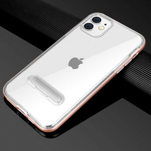iPhone 11 Clear TPU Shockproof Armor Case with Magnetic Stand