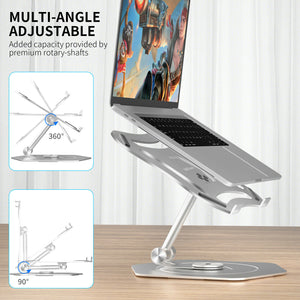 Laptop Stand Adjustable Swivel Notebook Computer Aluminum Holder Ergonomic Riser