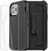 Load image into Gallery viewer, iPhone 13 Pro Case with Belt-Clip Holster and Screen Protector Heavy Duty Protective Phone Cover
