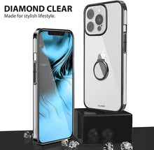 Load image into Gallery viewer, iPhone 13 Pro Max Clear Slim Thin Case with Kickstand Ring Holder Hard PC Back Transparent Protective Phone Cover