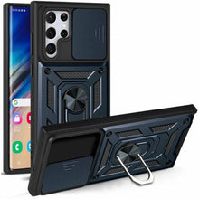 Load image into Gallery viewer, Samsung Galaxy S22 Ultra Shockproof Armor Ring Stand Slide Lens Cover Case