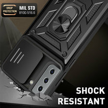 Load image into Gallery viewer, Samsung Galaxy S22 Ultra Shockproof Armor Ring Stand Slide Lens Cover Case