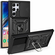 Load image into Gallery viewer, Samsung Galaxy S22 Ultra Shockproof Armor Ring Stand Slide Lens Cover Case