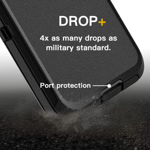 Galaxy S22+ Heavy Duty Drop Protection Full Body Rugged Shockproof DustProof Military Grade Holster Case with Belt Clip and Screen Protector