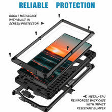 Load image into Gallery viewer, Samsung Galaxy S22 Aluminum Shockproof Stand Case with Screen Protector