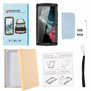 Samsung Galaxy S22 Aluminum Shockproof Stand Case with Screen Protector