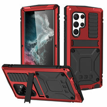 Load image into Gallery viewer, Samsung Galaxy S22 Aluminum Shockproof Stand Case with Screen Protector