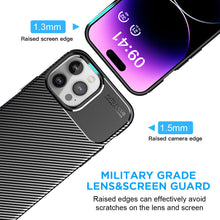 Load image into Gallery viewer, iPhone 14 Slim Carbon Fiber Shockproof Cover Case Black
