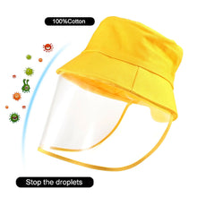 Load image into Gallery viewer, Kids Boys Girls Safety Full Face Shield Protection Cover Anti-Splash Sun Hat Cap