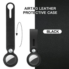 Load image into Gallery viewer, Portable Leather Case For AirTag Keychain Holder Tracker Finder Sleeve Cover Black