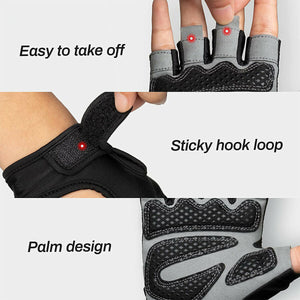 Men Women Cycling Gloves Bike Wheelchair Half Finger Fitness Workout Gym Gloves