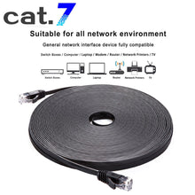 Load image into Gallery viewer, LOT CAT7 Shielded RJ45 Ethernet LAN Network Patch Cable Connector Internet Cord 164ft Black