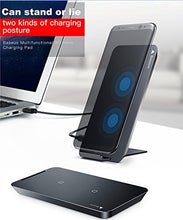 Load image into Gallery viewer, Black QI Wireless Charger 2 Coils Cell Fast Charging Pad Station