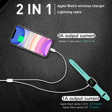 Load image into Gallery viewer, 2 in 1 Wireless Charging Cable Compatible with Apple Watch and iPhone