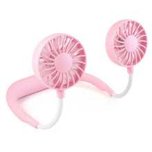 Load image into Gallery viewer, Mini Portable Neckband Neck Hanging Cooling Fan LED lights Rechargeable Battery