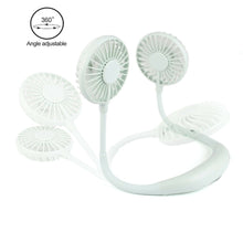 Load image into Gallery viewer, Mini Portable Neckband Neck Hanging Cooling Fan LED lights Rechargeable Battery