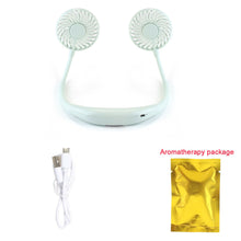 Load image into Gallery viewer, Mini Portable Neckband Neck Hanging Cooling Fan LED lights Rechargeable Battery