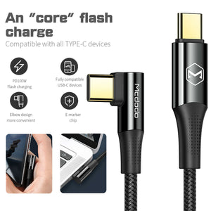 Samsung Android Elbow 100W PD 5A Type-C to USB-C Fast Charging Cable Charger