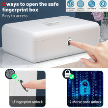 Load image into Gallery viewer, Portable Fingerprint Storage Box Cash Medicine Jewelry Security Safe Lock Box