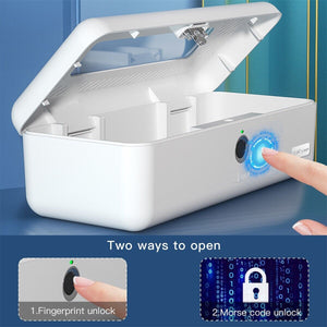 Mini Fingerprint Storage Box Safe Secret Money Hidden Cash Box for Students and Adults