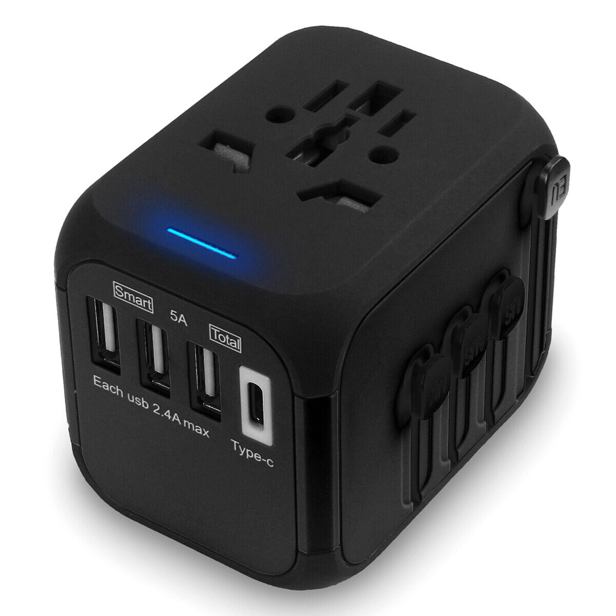 Air Canada Universal Travel Adapter with 4 USB Ports, 4 USB ports 