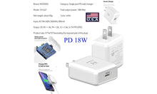 Load image into Gallery viewer, Mcdodo PD Fast Charger Adapter 18W US Regulations Safe and Efficient