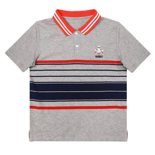 Kids Short Sleeve T shirt Tops Gray Orange