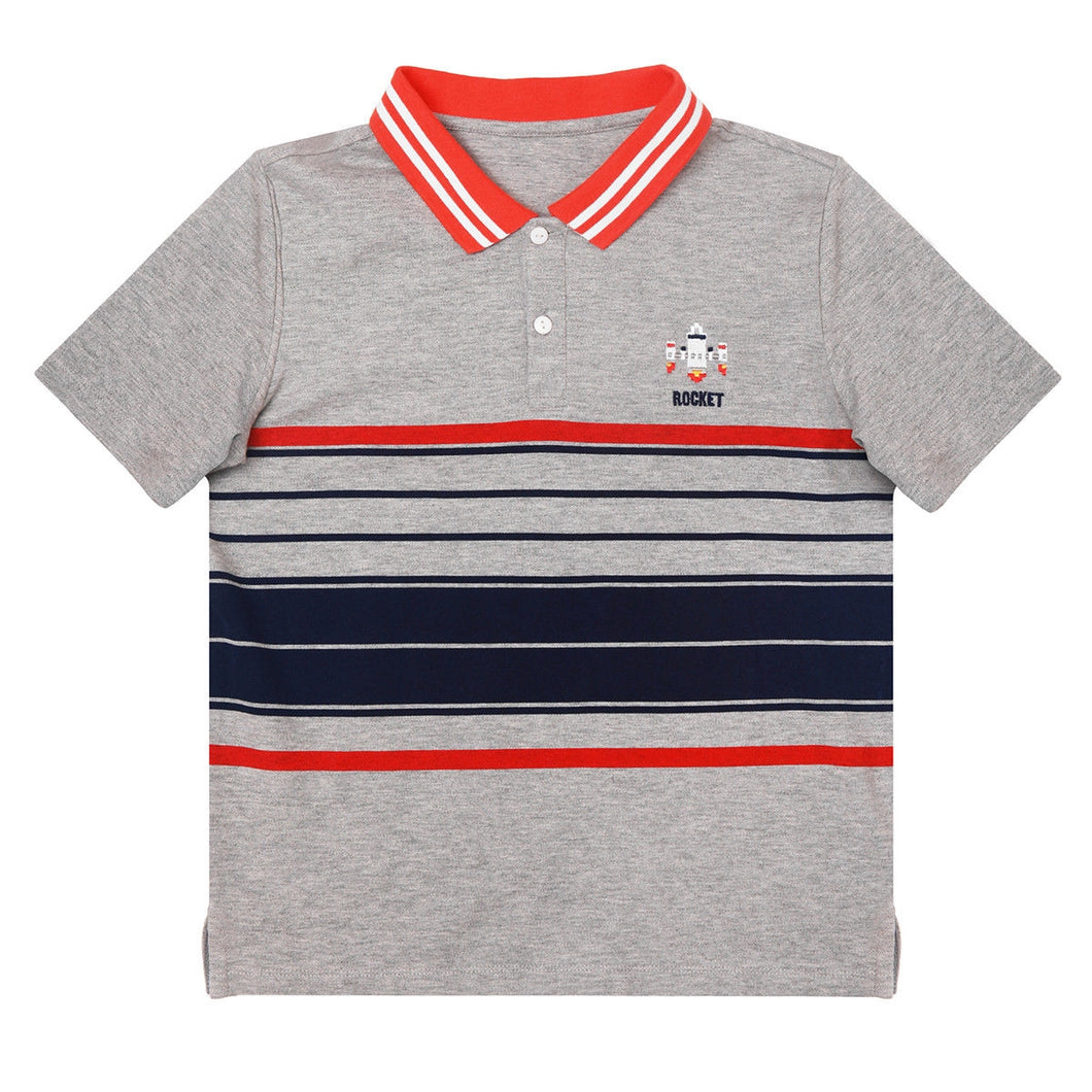 Kids Short Sleeve T shirt Tops Gray Orange