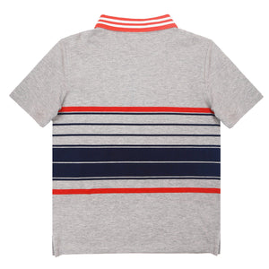 Kids Short Sleeve T shirt Tops Gray Orange