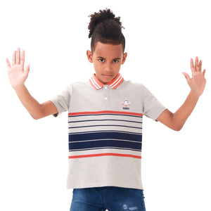 Kids Short Sleeve T shirt Tops Gray Orange