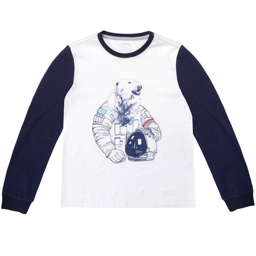 Boys Bear Pattern Long Sleeve Tops Tee Clothes