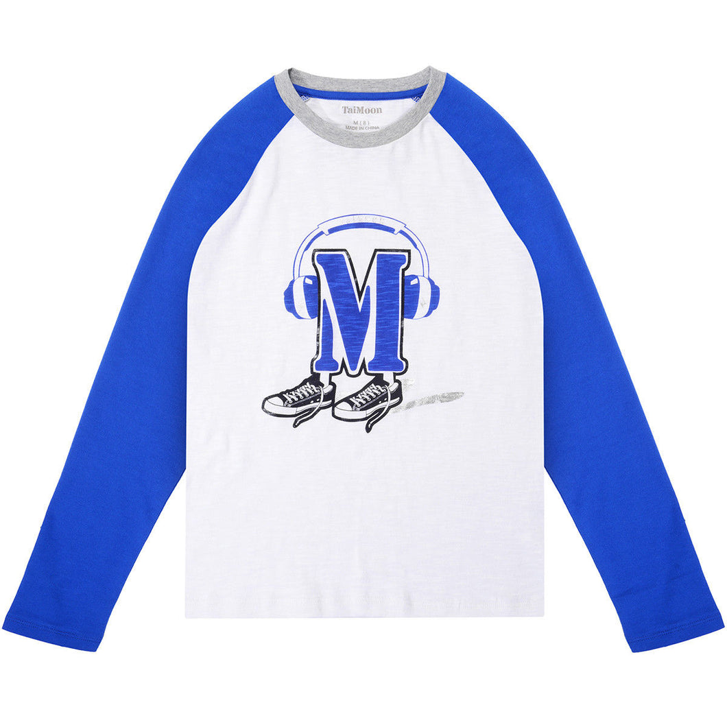 Kids Long Sleeve Tops Clothes White Blue