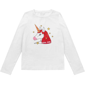 Kids Girls Cotton Unicorn Long Sleeves T-shirt Tops Tee Clothes Children Blouses