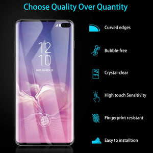 AICase Screen Protector for Galaxy S10 Plus,Black 0.25mm [Soft Curved Film ][HD Clear] [Case Friendly][FullCoverage] [Bubble-Free][Anti Fingerprint] Screen Cover for Samsung Galaxy S10+