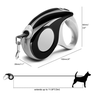 Retractable Dog Leash with Tangle-Free Heavy Duty One Button Break & Lock Tape