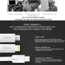 Load image into Gallery viewer, USB Multi Charging Cable, 2.1A Current 3.3ft TPE Material,3 in 1 Multiple USB Cable