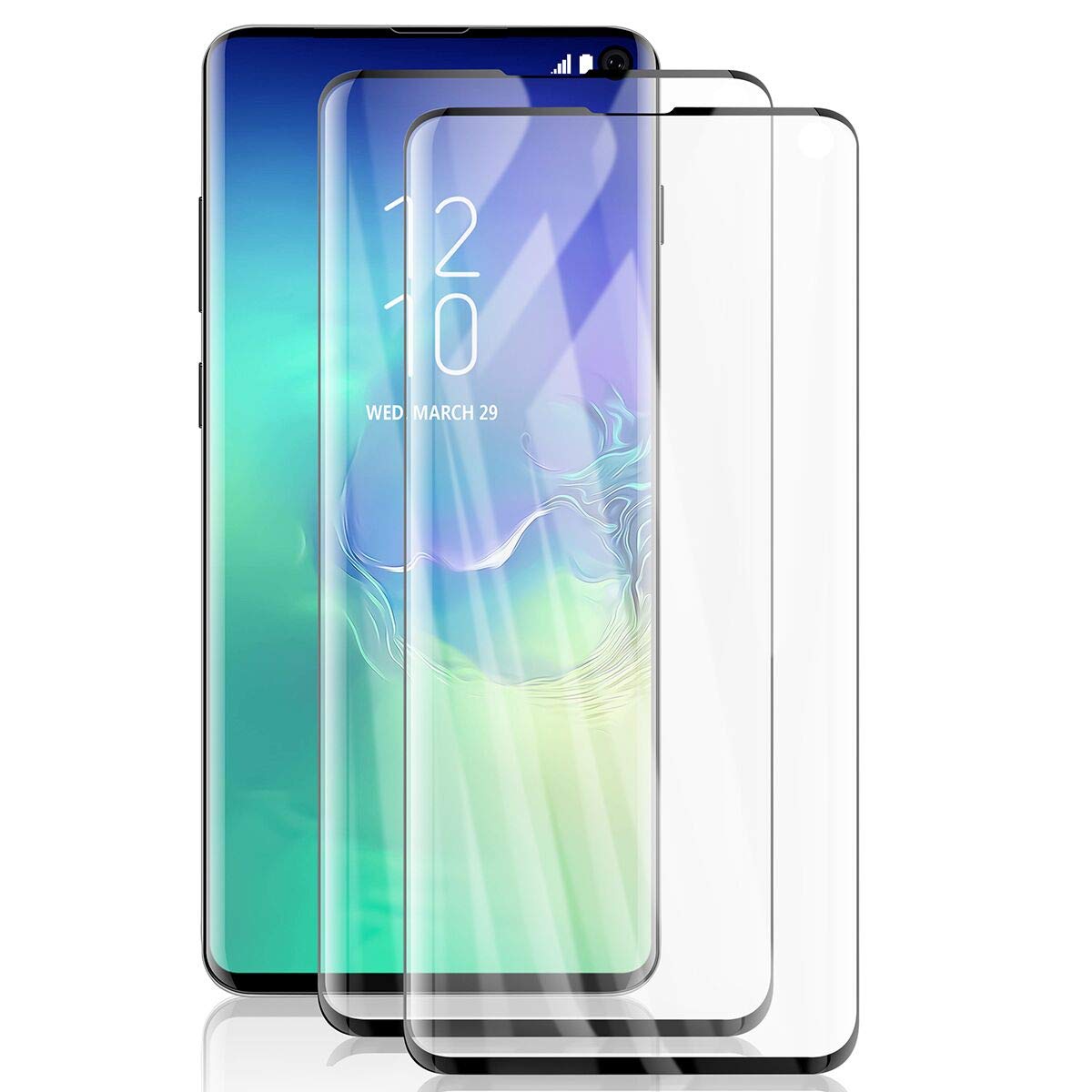 AICase Screen Protector for Galaxy S10,Black 0.25mm [Soft Curved Film ][HD Clear] [Case Friendly][FullCoverage] [Bubble-Free][Anti Fingerprint] Screen Cover for Samsung Galaxy S10