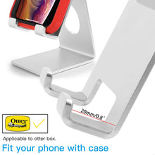 Load image into Gallery viewer, AICase Cell Phone Stand, Aluminum Desktop Cellphone Stand for iPhone X/Xs/Max/8/8 Plus/7/7 Plus/6s/6Plus, Nintendo Switch, Galaxy/S10/S9/S8/S7/S6/S5, Kindle, Google Nexus